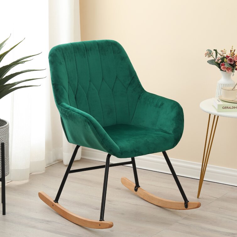 Emerald green rocking online chair